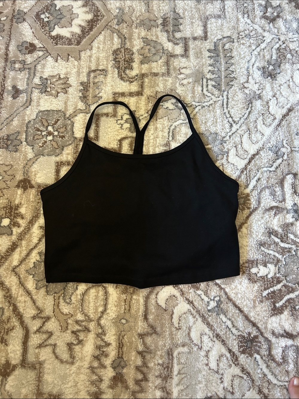 Pact Black Cropped Tank with Racerback Straps